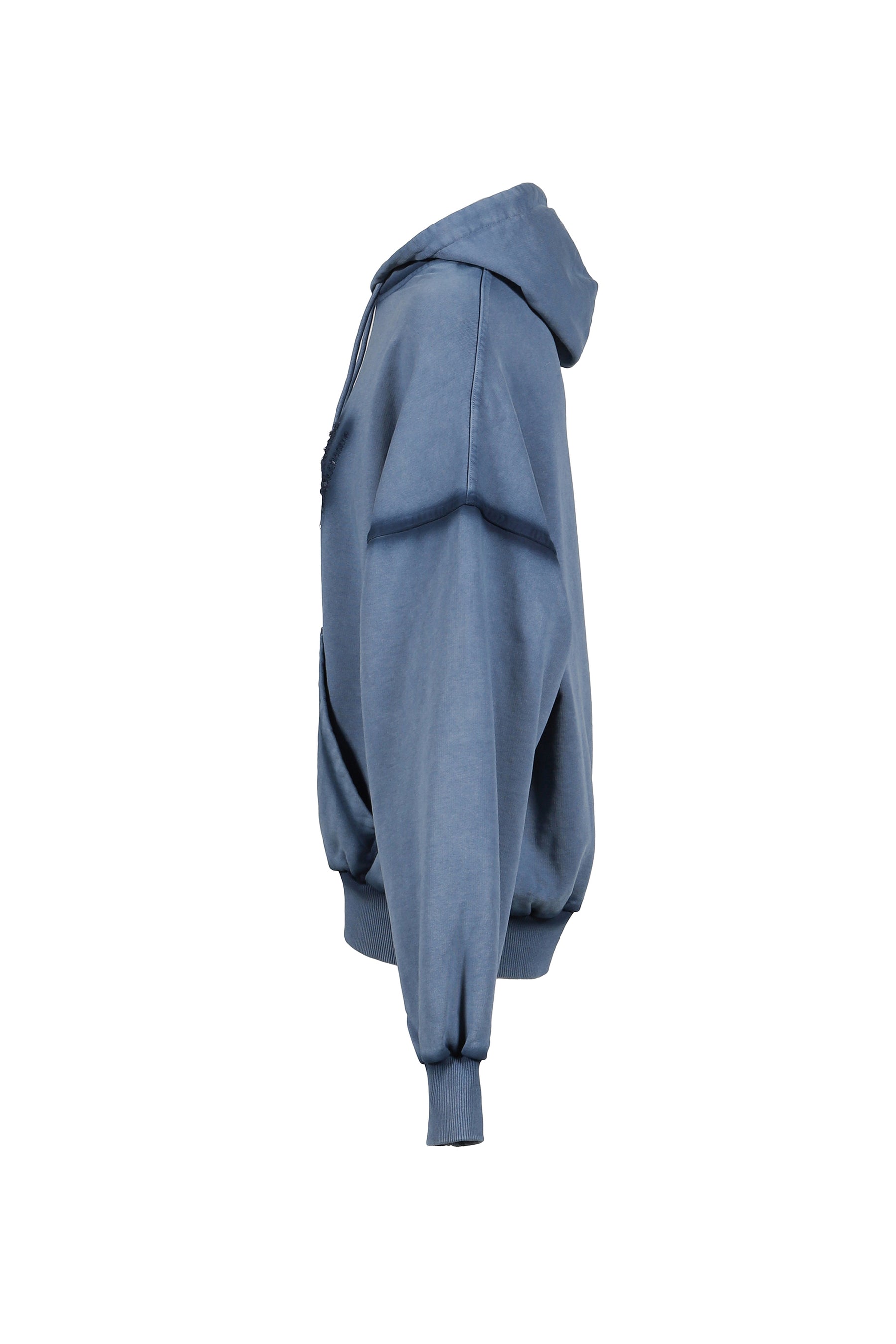 OS SHOULDERLESS HOODIE CUT AV-LOGO BLUE / BLU 