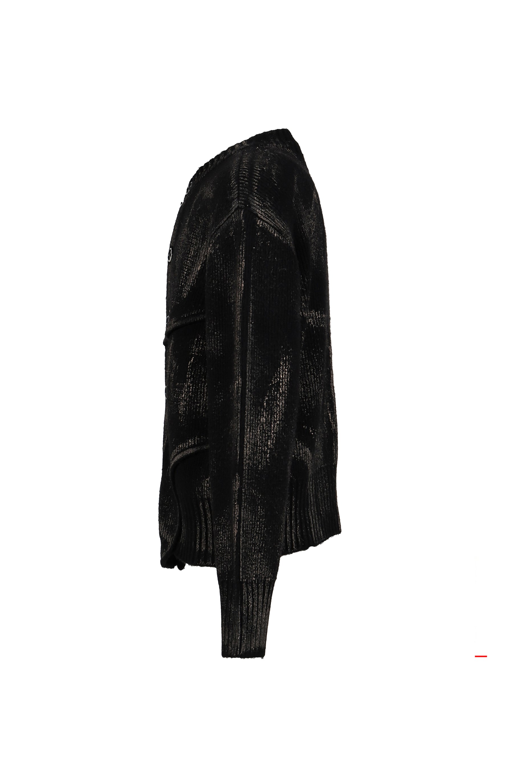 PAINTED CORSET KNIT CARDIGAN / BLK