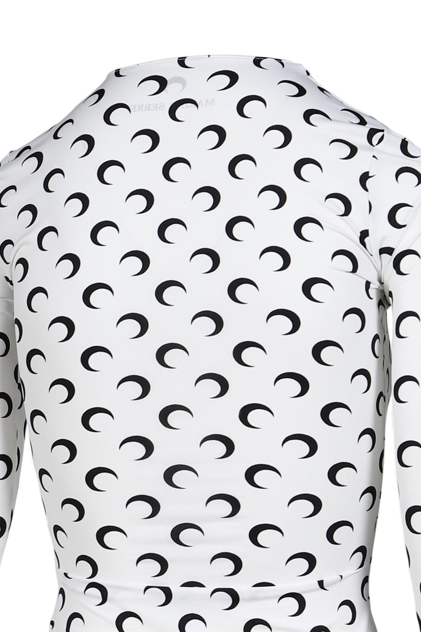 MOON PRINTED JERSEY LS CREWNECK TOP / OPTICAL WHT 