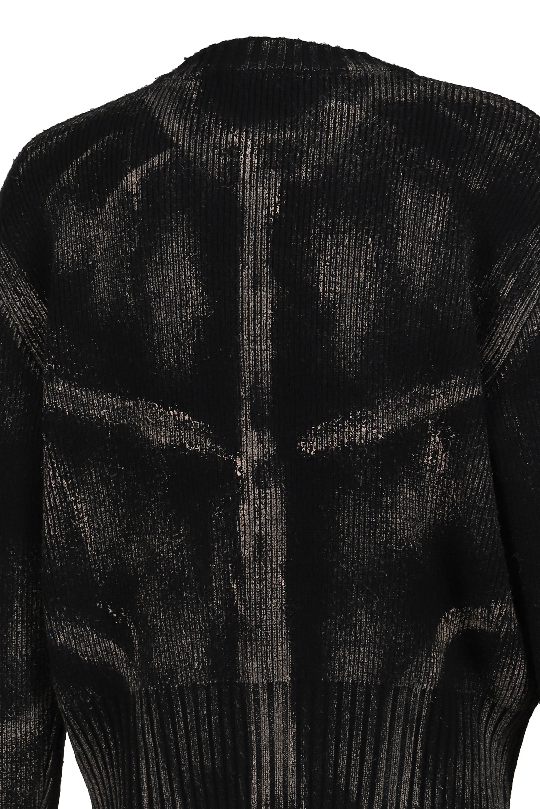 PAINTED CORSET KNIT CARDIGAN / BLK