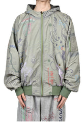 REVERSIBLE SKETCH BOMBER / GREEN