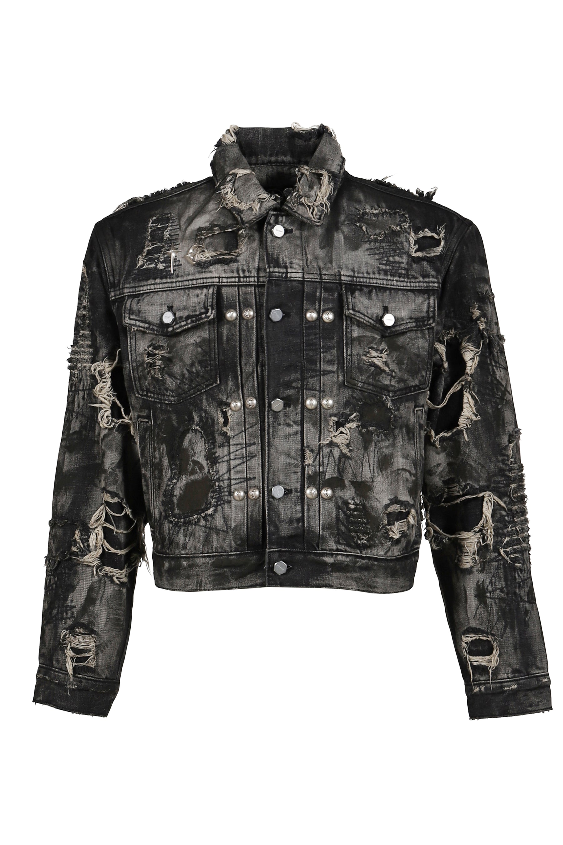 NEXUSVII. DAMAGED ASMMTR DENIM JACKET NEXUSVII. DAMAGED ASMMTR