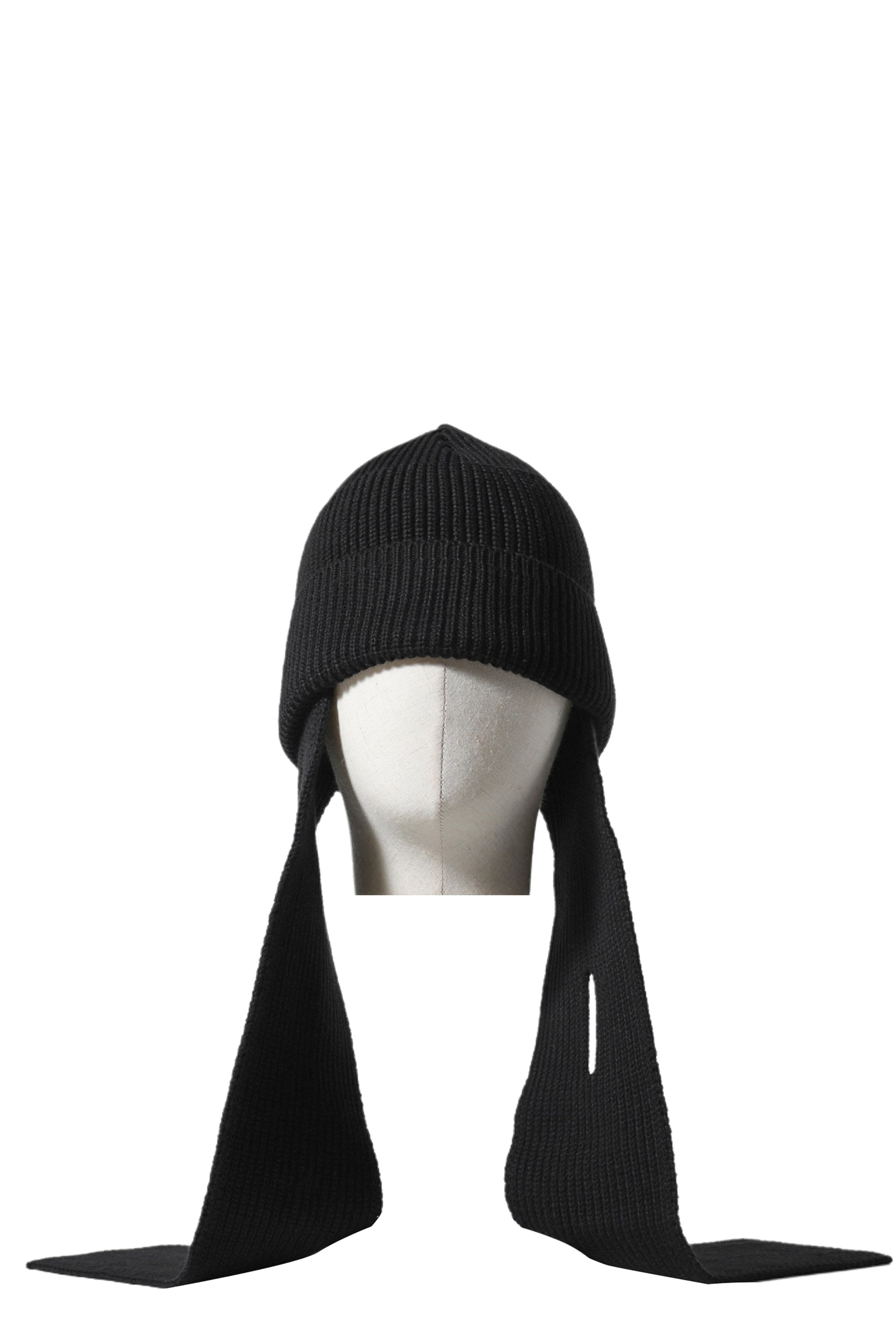 SCARF BEANIE / BLACK BLK