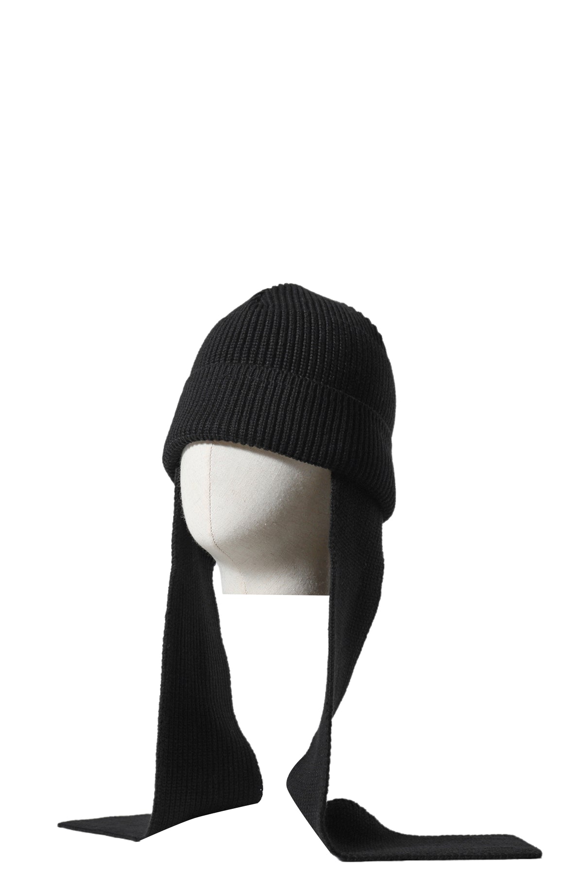 SCARF BEANIE / BLACK BLK