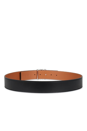 ANAGRAM REVERSIBLE 4CM BELT / BLK/TAN/PALLADIUM