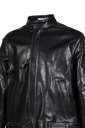 LOCKLINE LEATHER JACKET / BLK