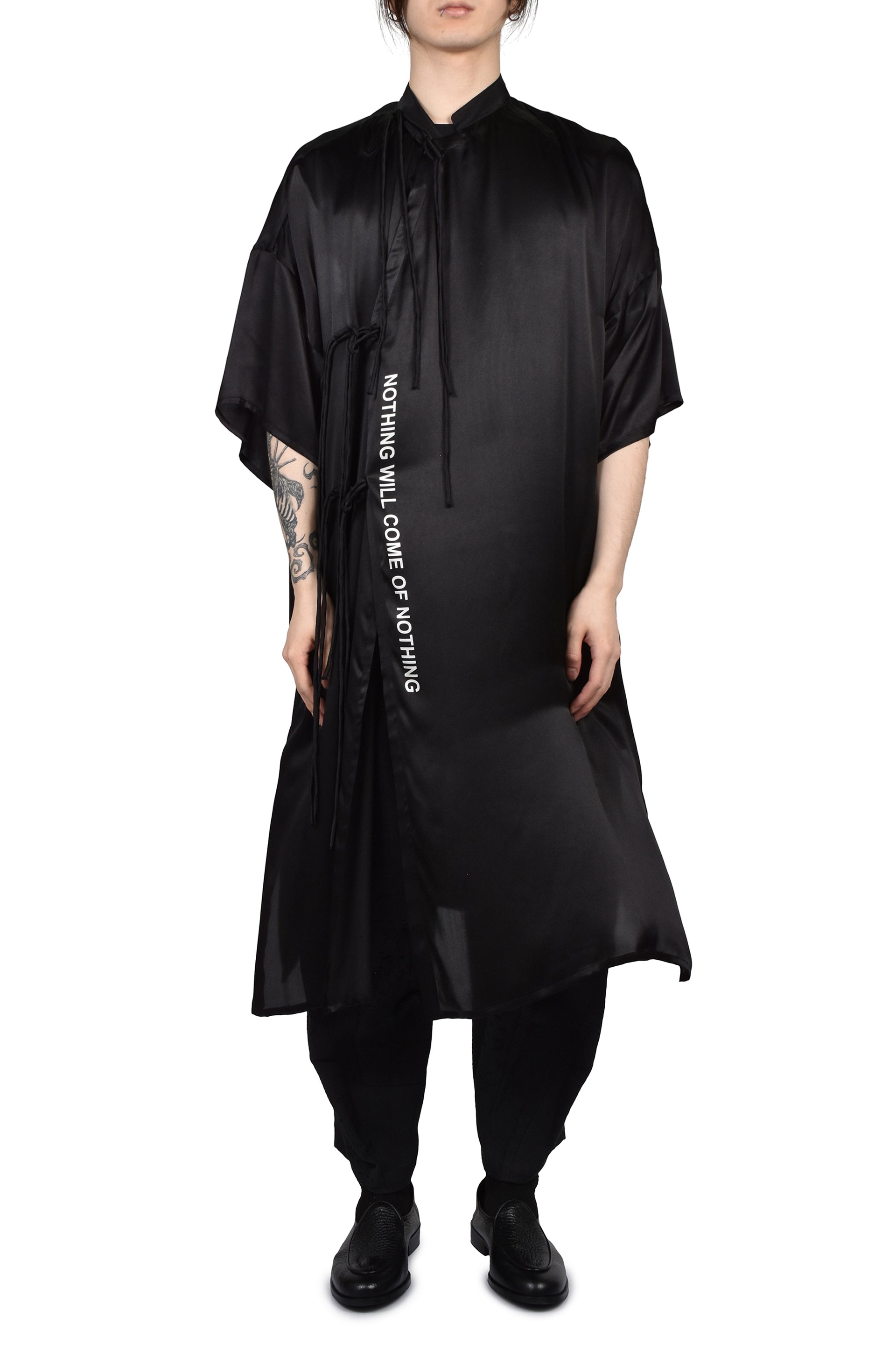 S/S CHINA FRINGE SHIRT / BLK