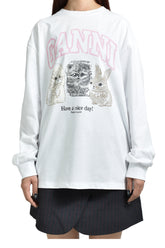 RE-CUT HEAVY JERSEY ANIMALS LONG SLEEVE / BRIGHT WHT 