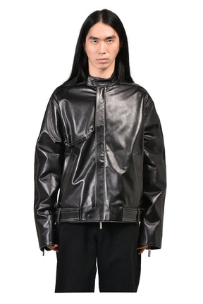 LOCKLINE LEATHER JACKET / BLK