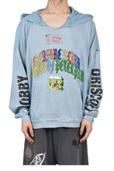BOBBY DRISCOLL HOODED SWEATSHIRT / BABY BLUE