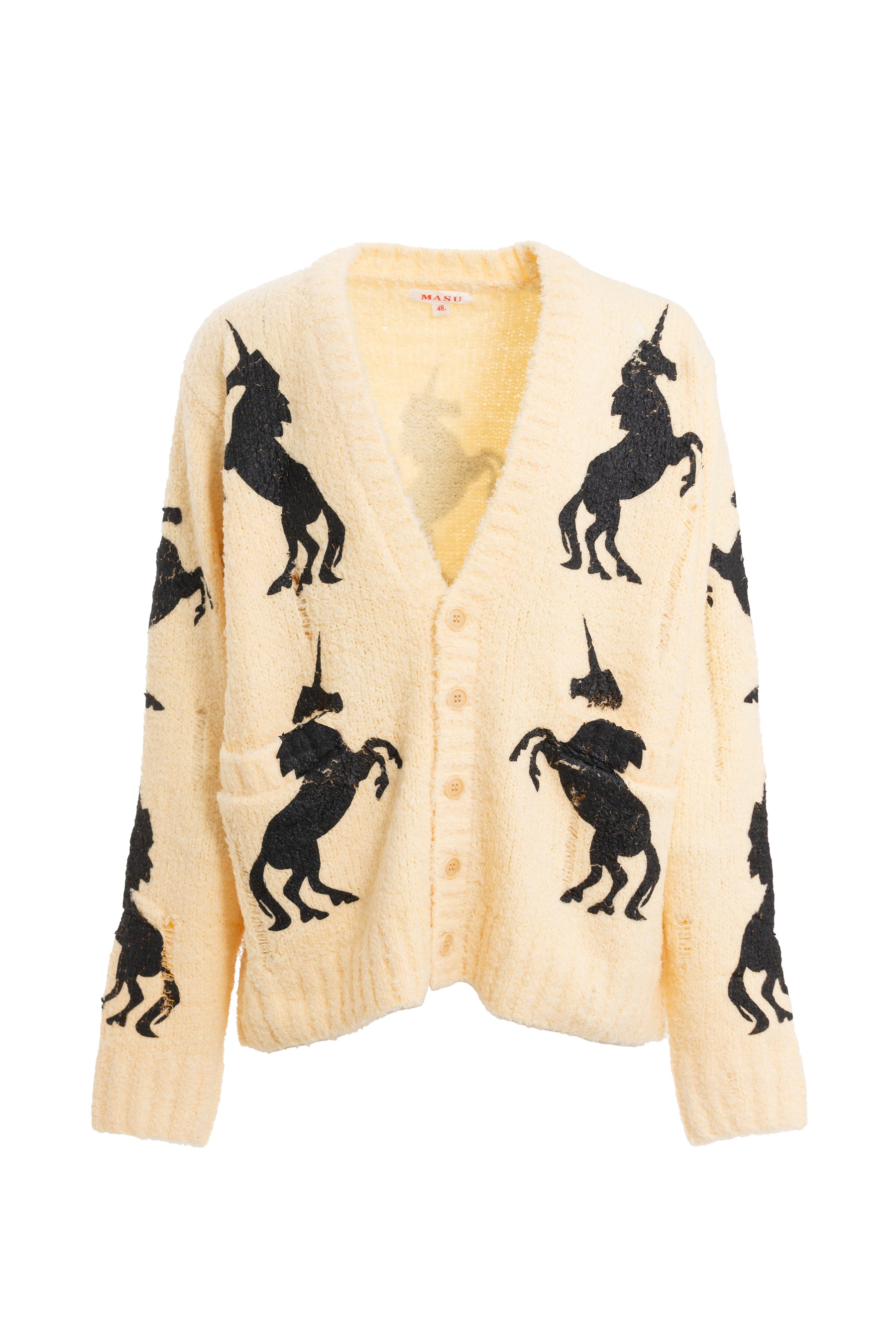 MASU エムエーエスユー FW23 UNICORN GRUNGE CARDIGAN / YEL -NUBIAN