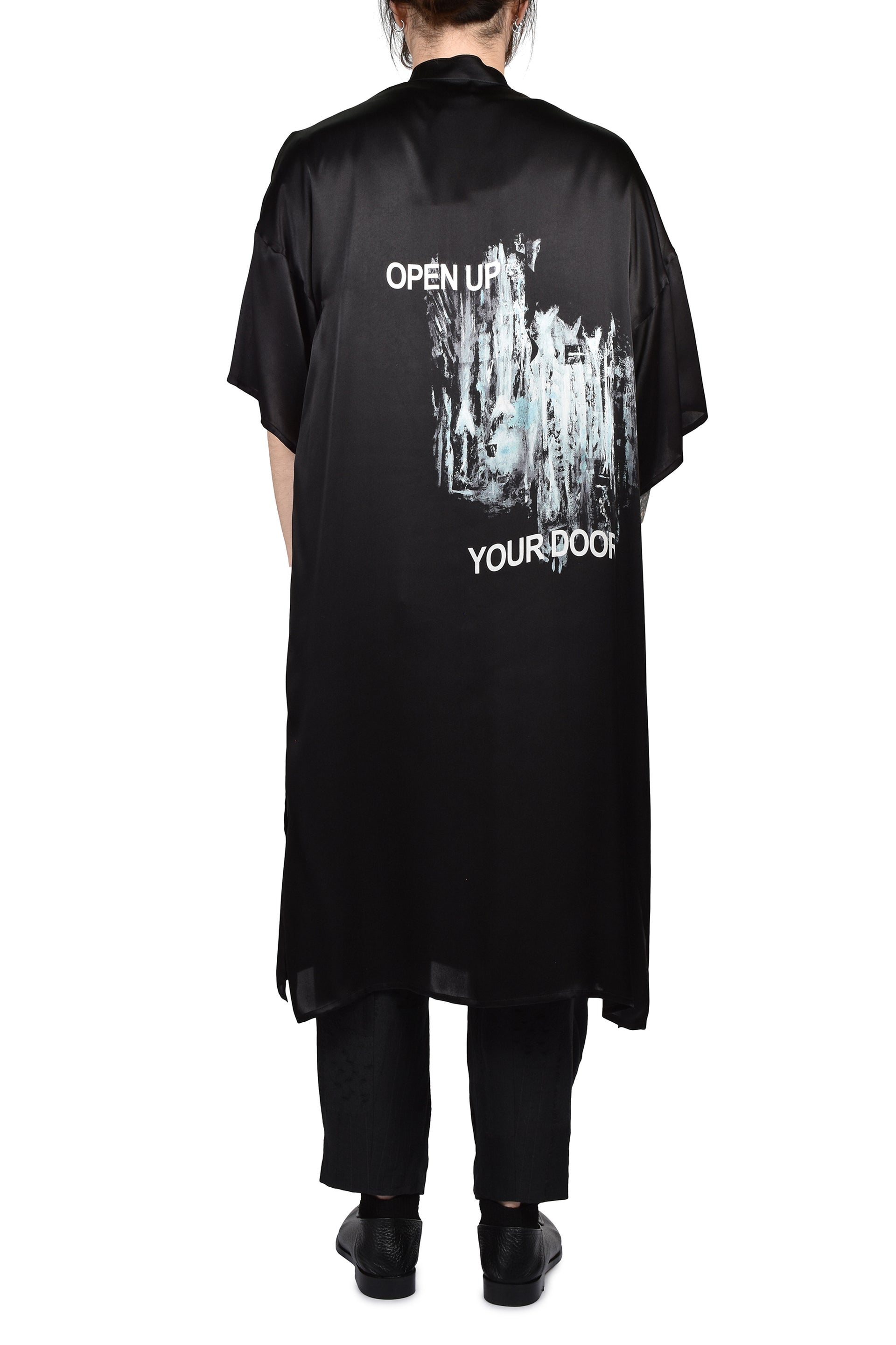 S/S CHINA FRINGE SHIRT / BLK