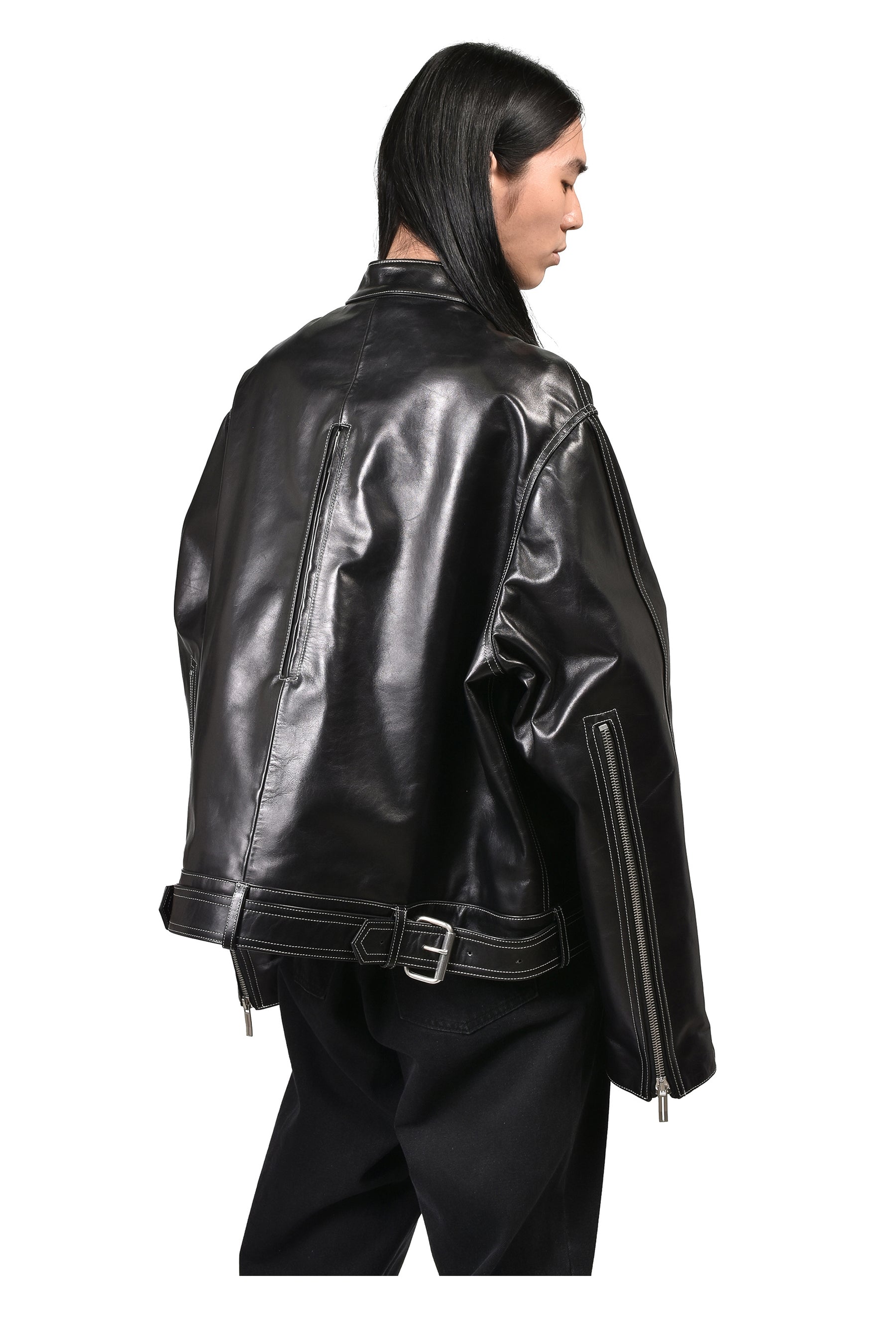 LOCKLINE LEATHER JACKET / BLK