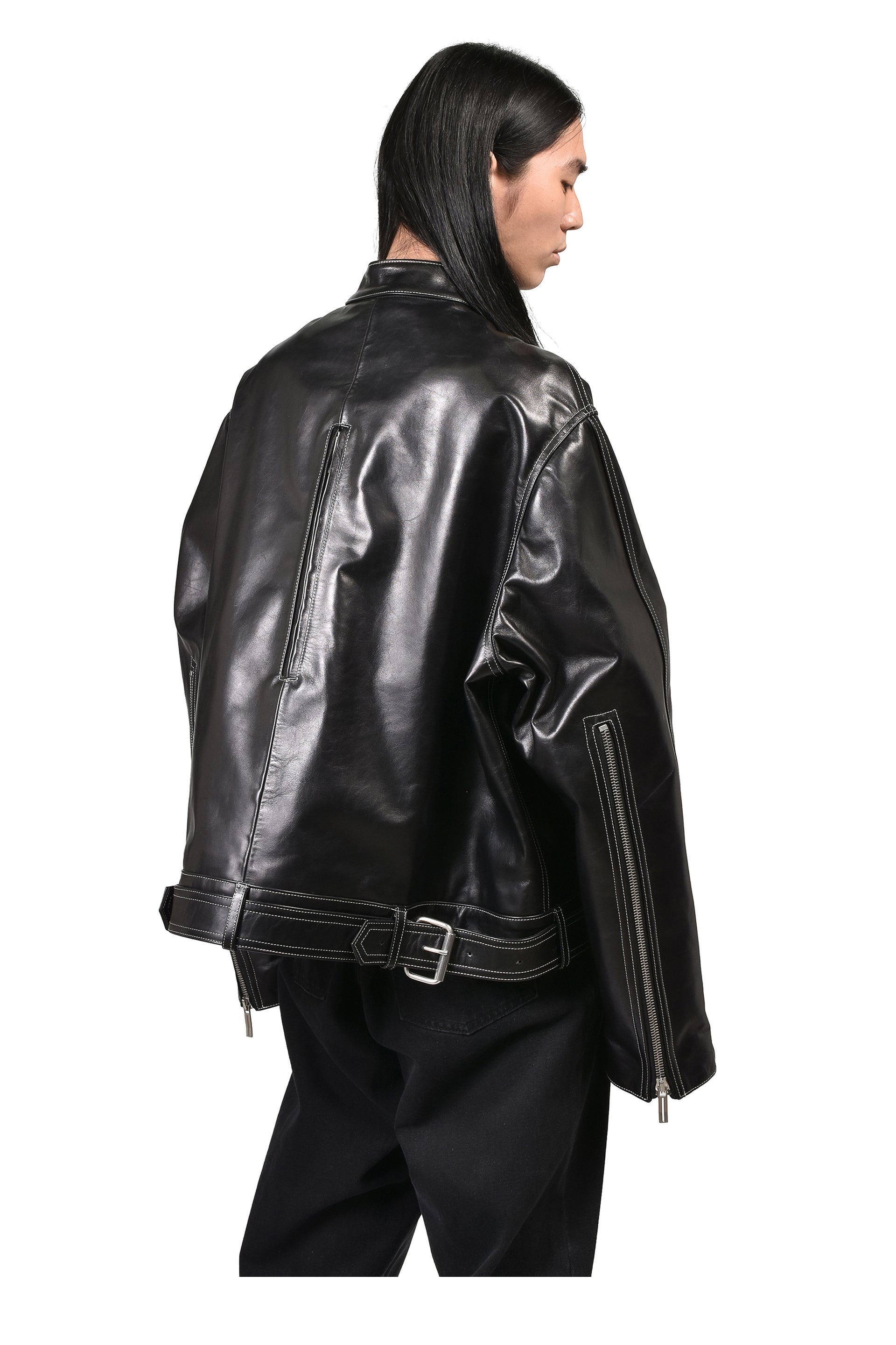 LOCKLINE LEATHER JACKET / BLK