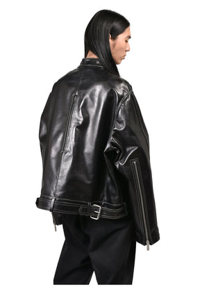 LOCKLINE LEATHER JACKET / BLK
