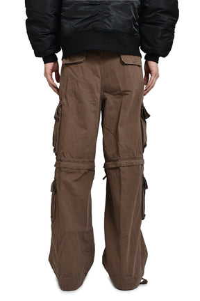 ZIP-OFF CARGO PANTS WOVEN / BRW