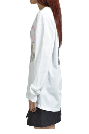 RE-CUT HEAVY JERSEY ANIMALS LONG SLEEVE / BRIGHT WHT 