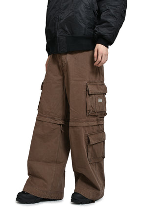 ZIP-OFF CARGO PANTS WOVEN / BRW