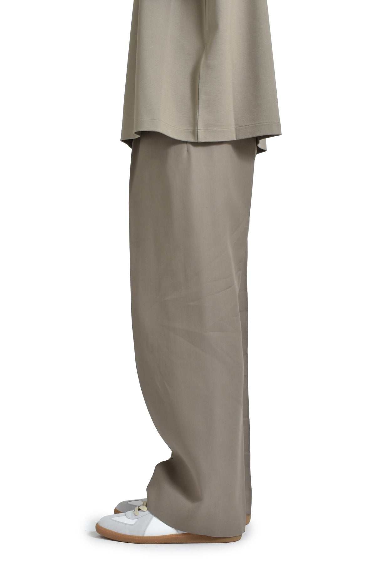 DRAWSTRING WIDE LEG PANT /DUSTY BEIGE