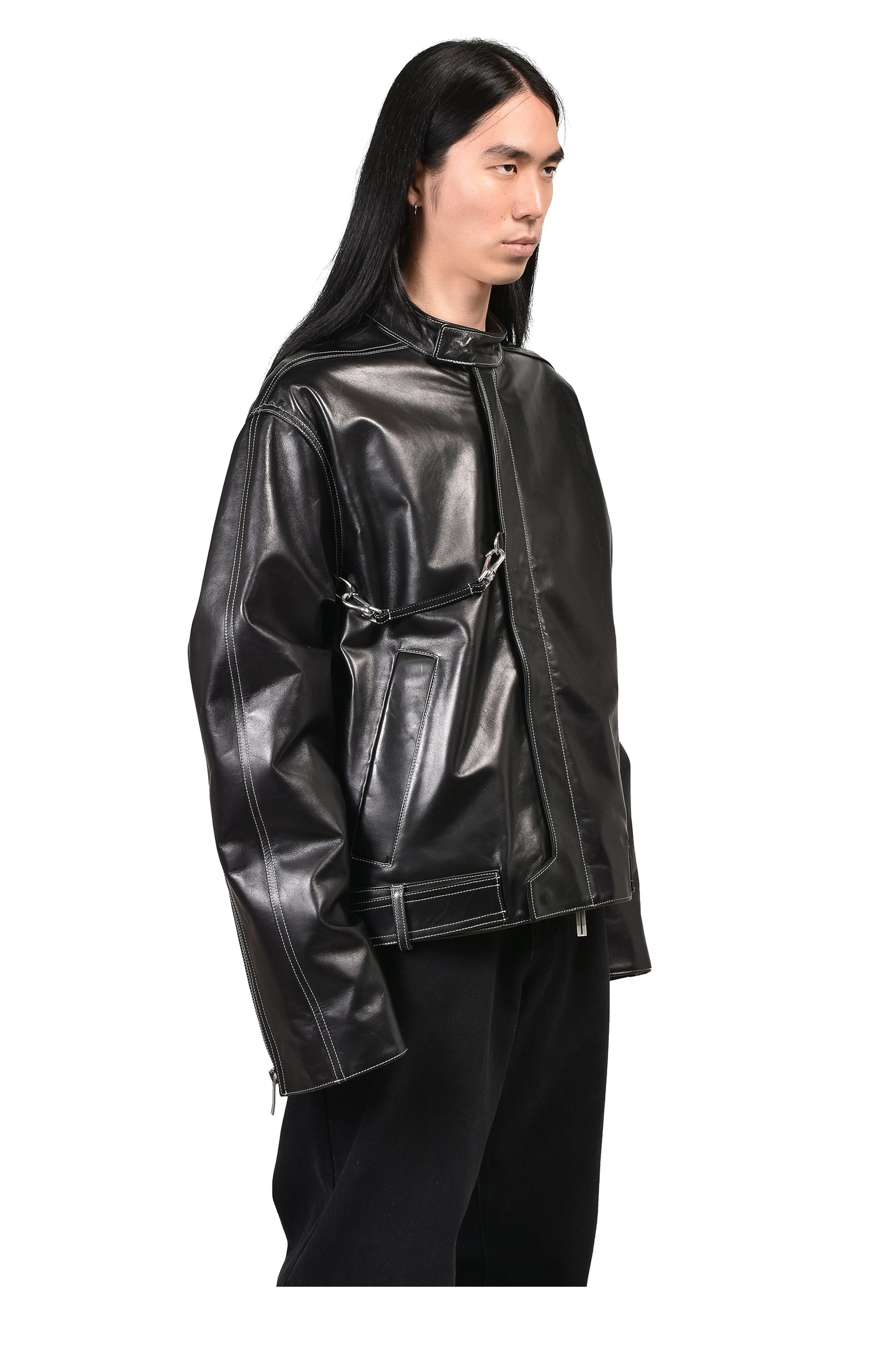 LOCKLINE LEATHER JACKET / BLK