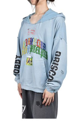 BOBBY DRISCOLL HOODED SWEATSHIRT / BABY BLUE
