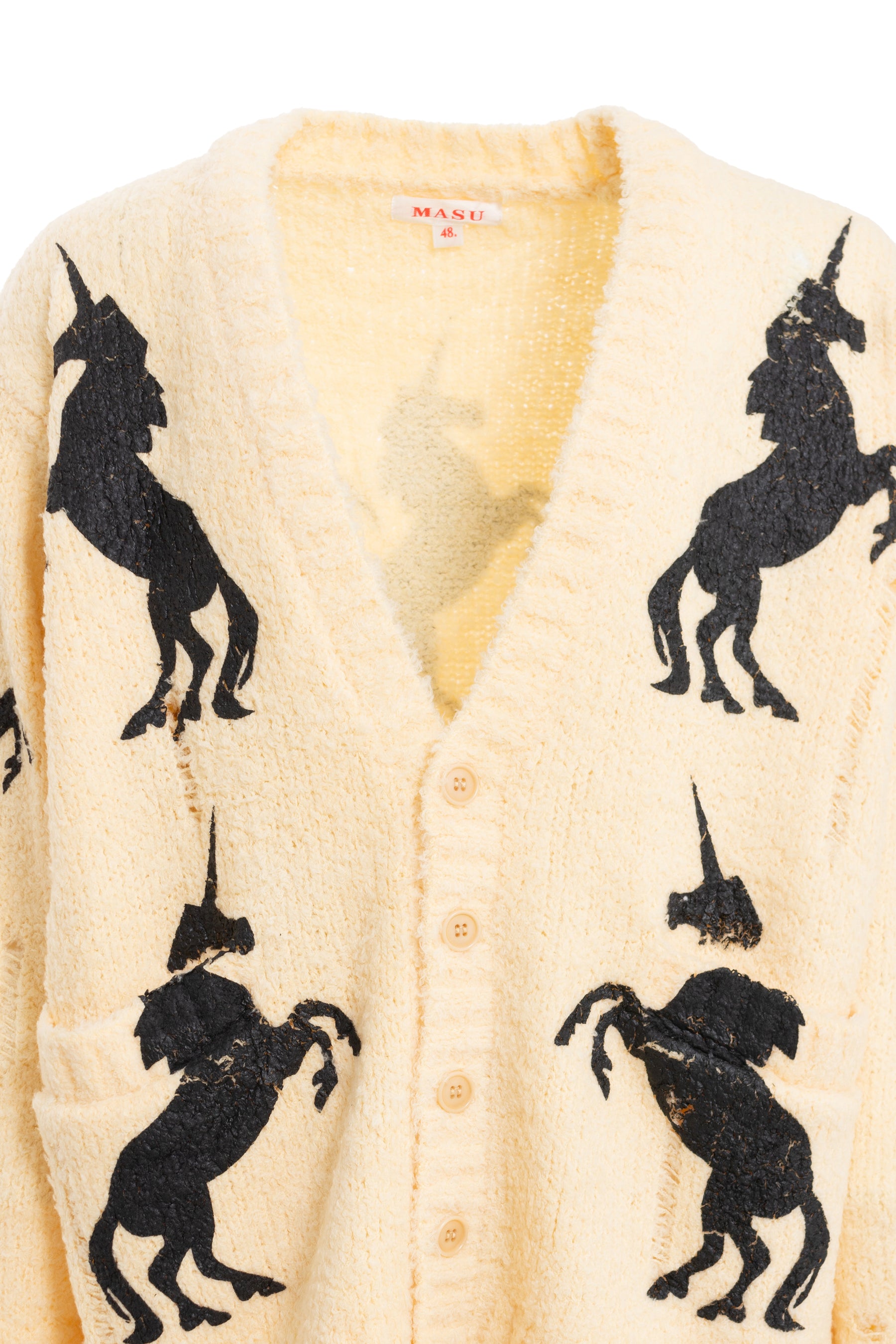 MASU エムエーエスユー FW23 UNICORN GRUNGE CARDIGAN / YEL -NUBIAN