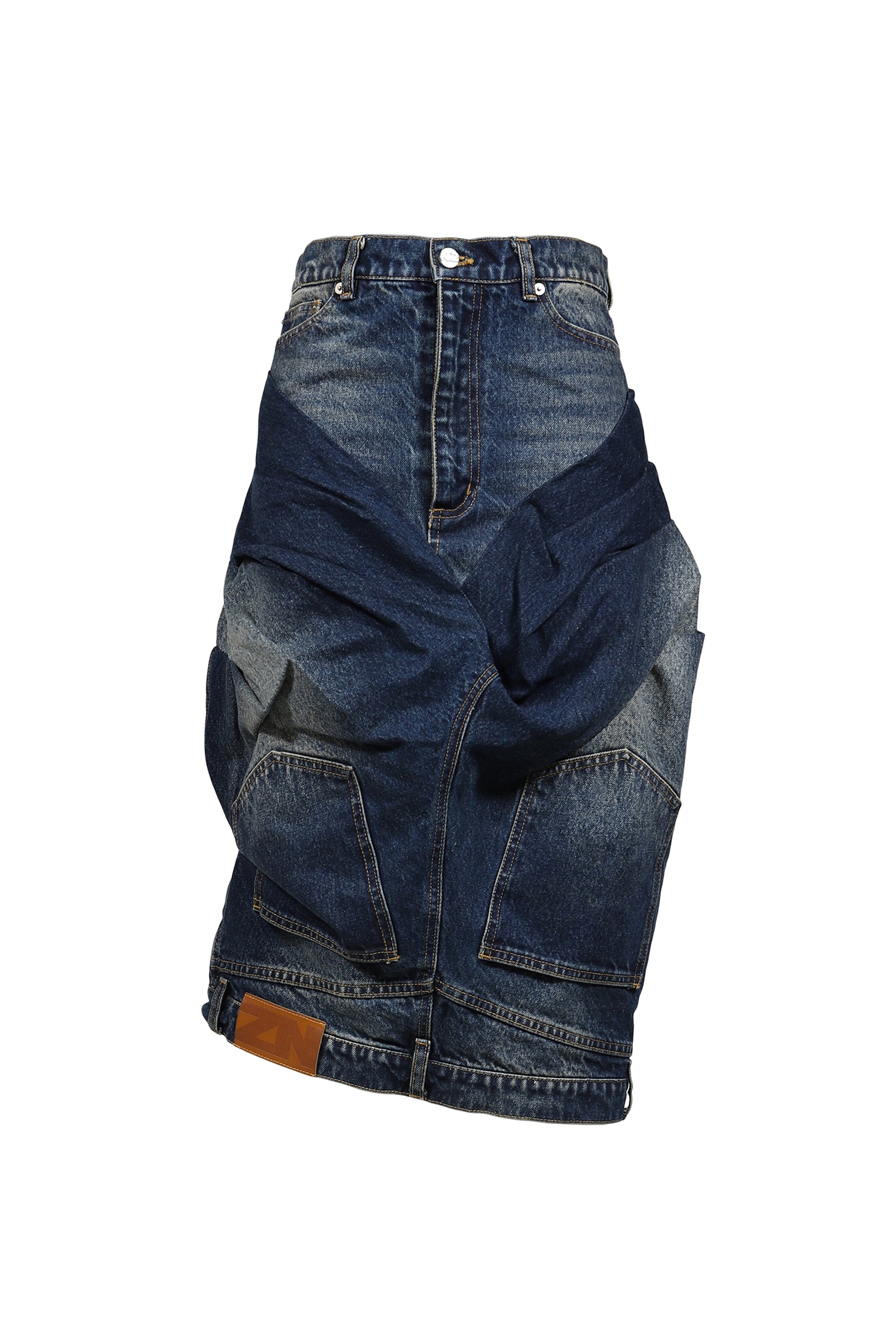 DOUBLE DENIM SKIRT / BLU