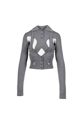 ARMOUR KNIT POLO / GRY