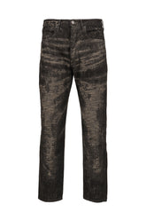 JACQUARD DENIM TIGHT PANTS / GRY