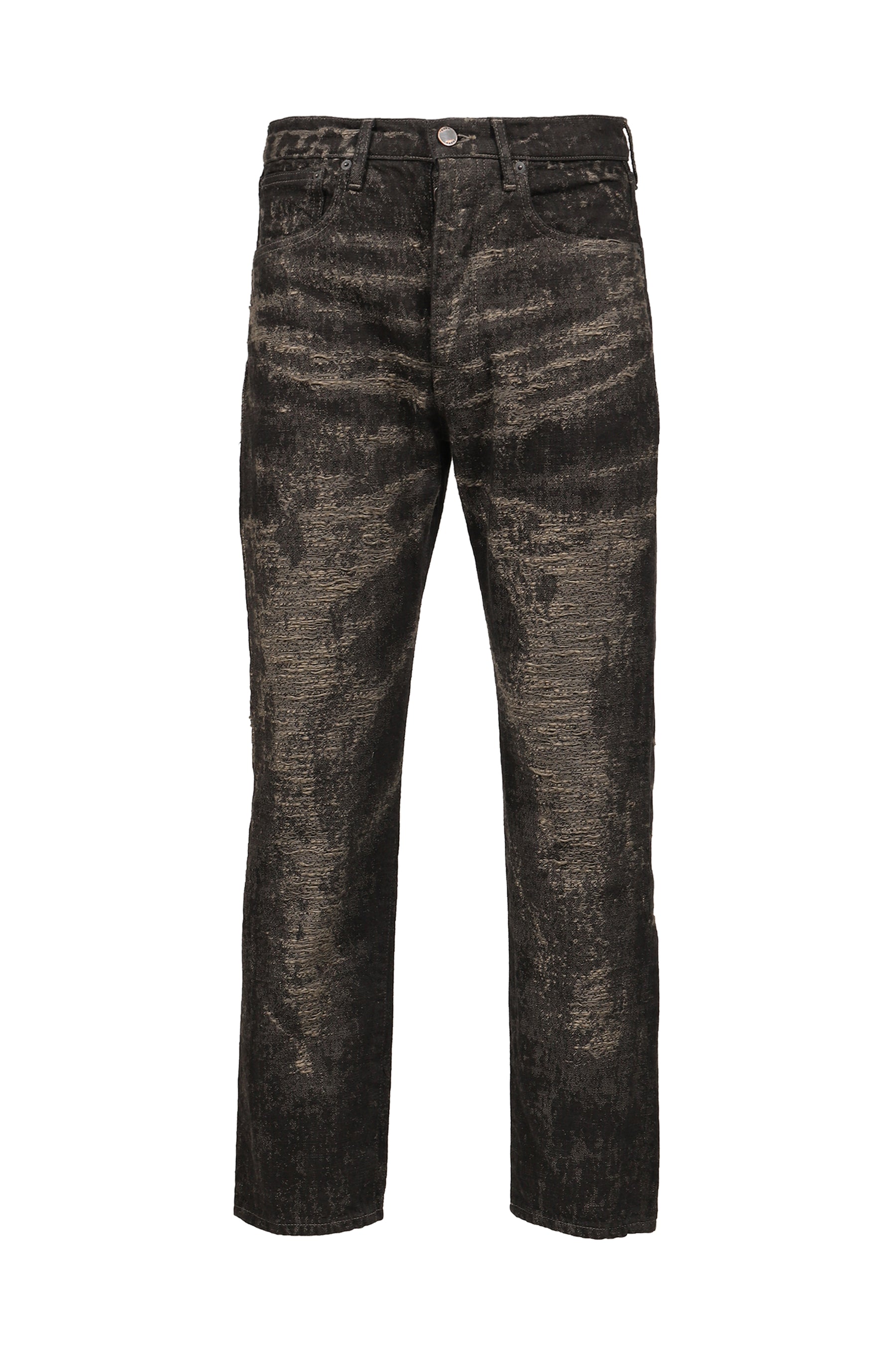 JACQUARD DENIM TIGHT PANTS / GRY
