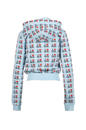 I HEART ME BLUE SHRUNK BABY HOODIE / BLU
