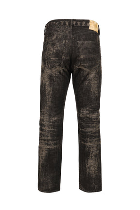 JACQUARD DENIM TIGHT PANTS / GRY