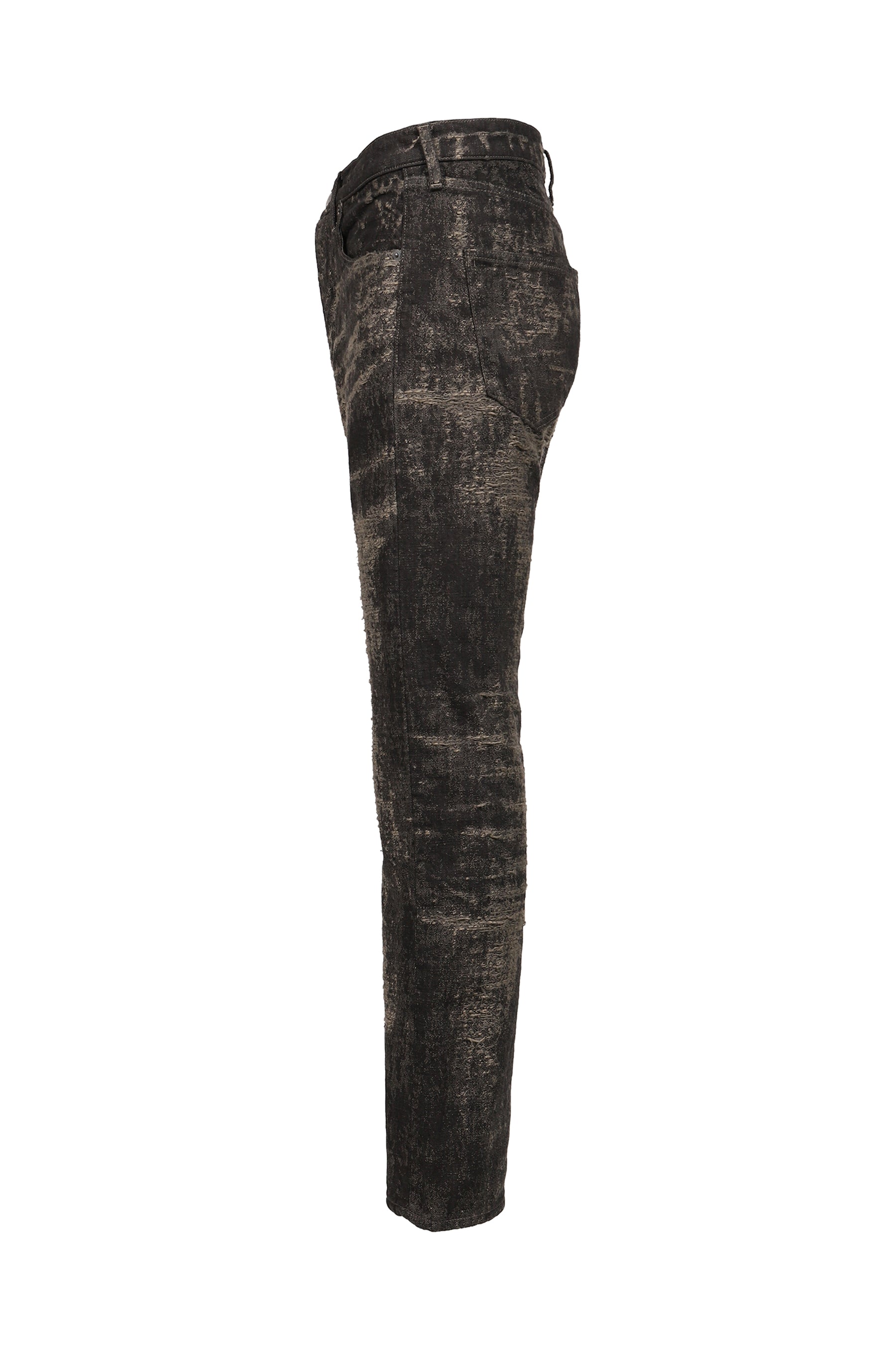 JACQUARD DENIM TIGHT PANTS / GRY