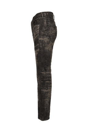 JACQUARD DENIM TIGHT PANTS / GRY