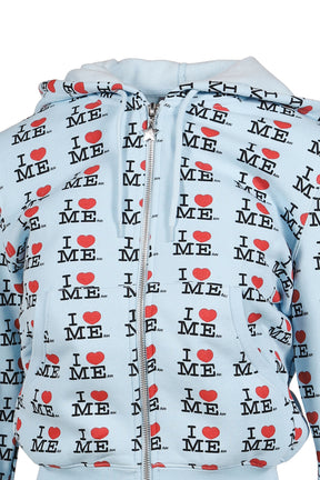 I HEART ME BLUE SHRUNK BABY HOODIE / BLU