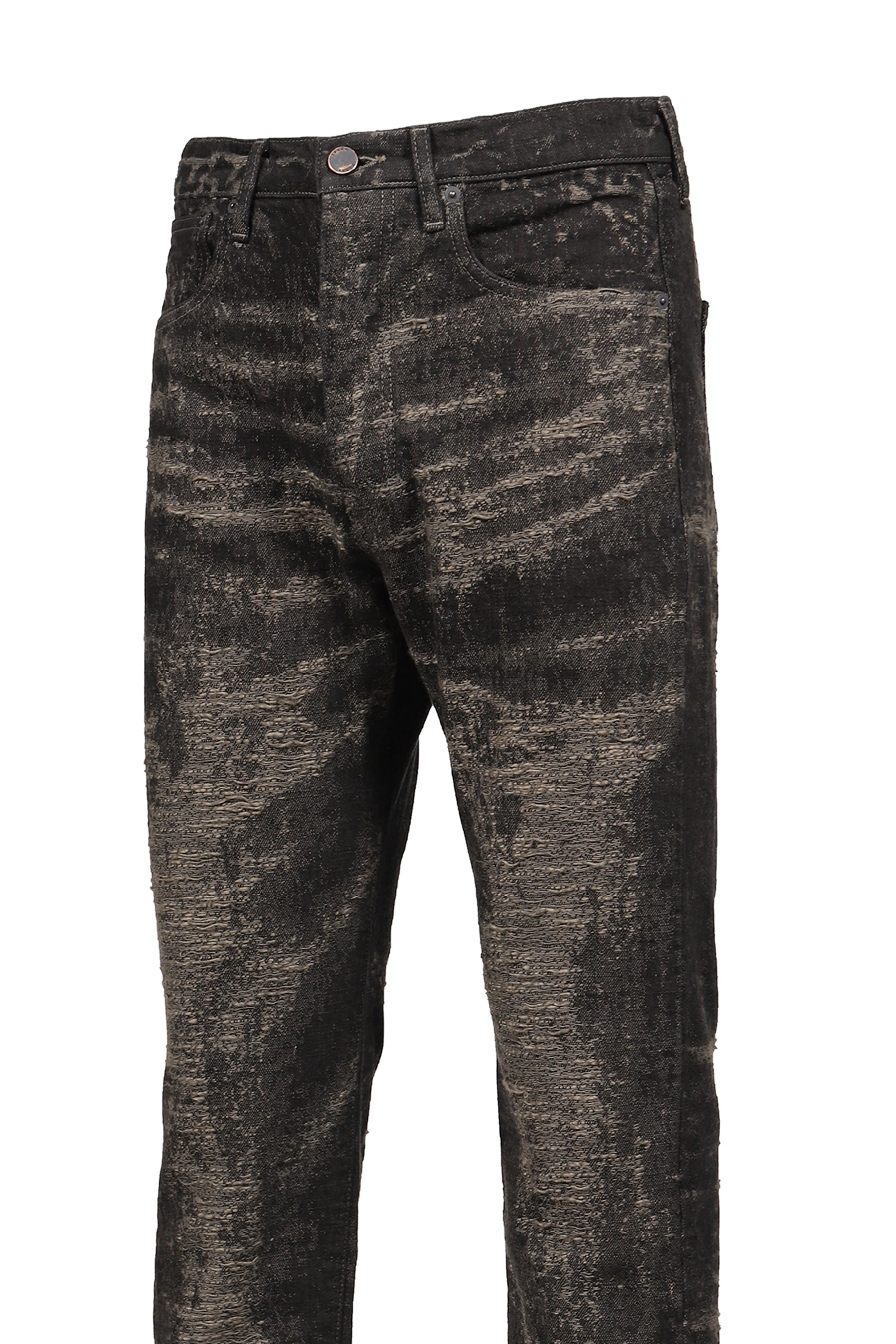 JACQUARD DENIM TIGHT PANTS / GRY