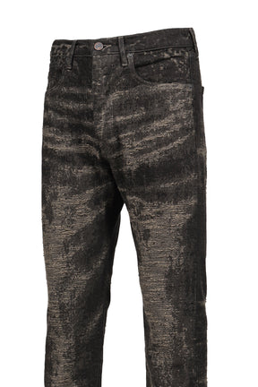 JACQUARD DENIM TIGHT PANTS / GRY