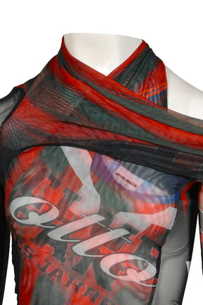 MESH TWISTED LONGSLEEVE / RED
