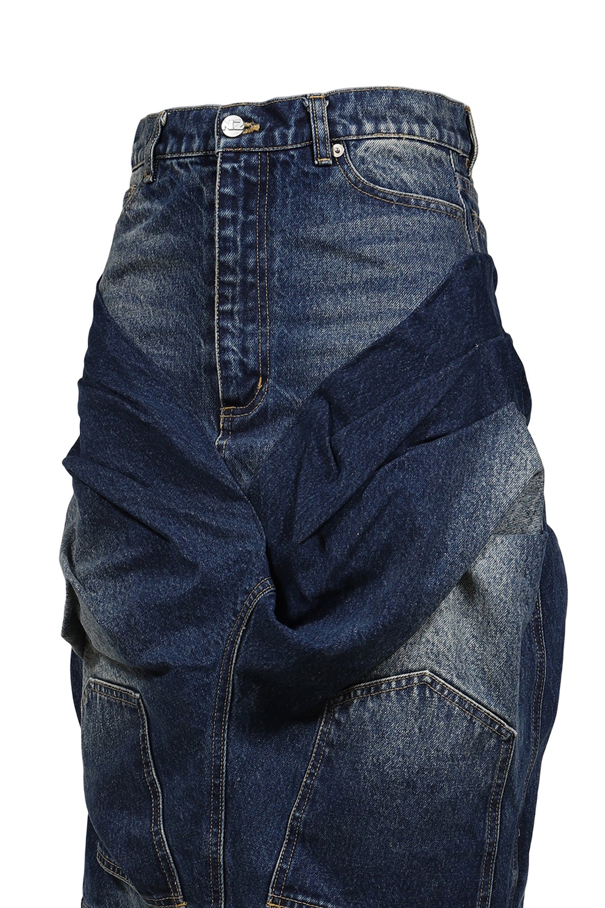 DOUBLE DENIM SKIRT / BLU