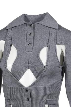 ARMOUR KNIT POLO / GRY