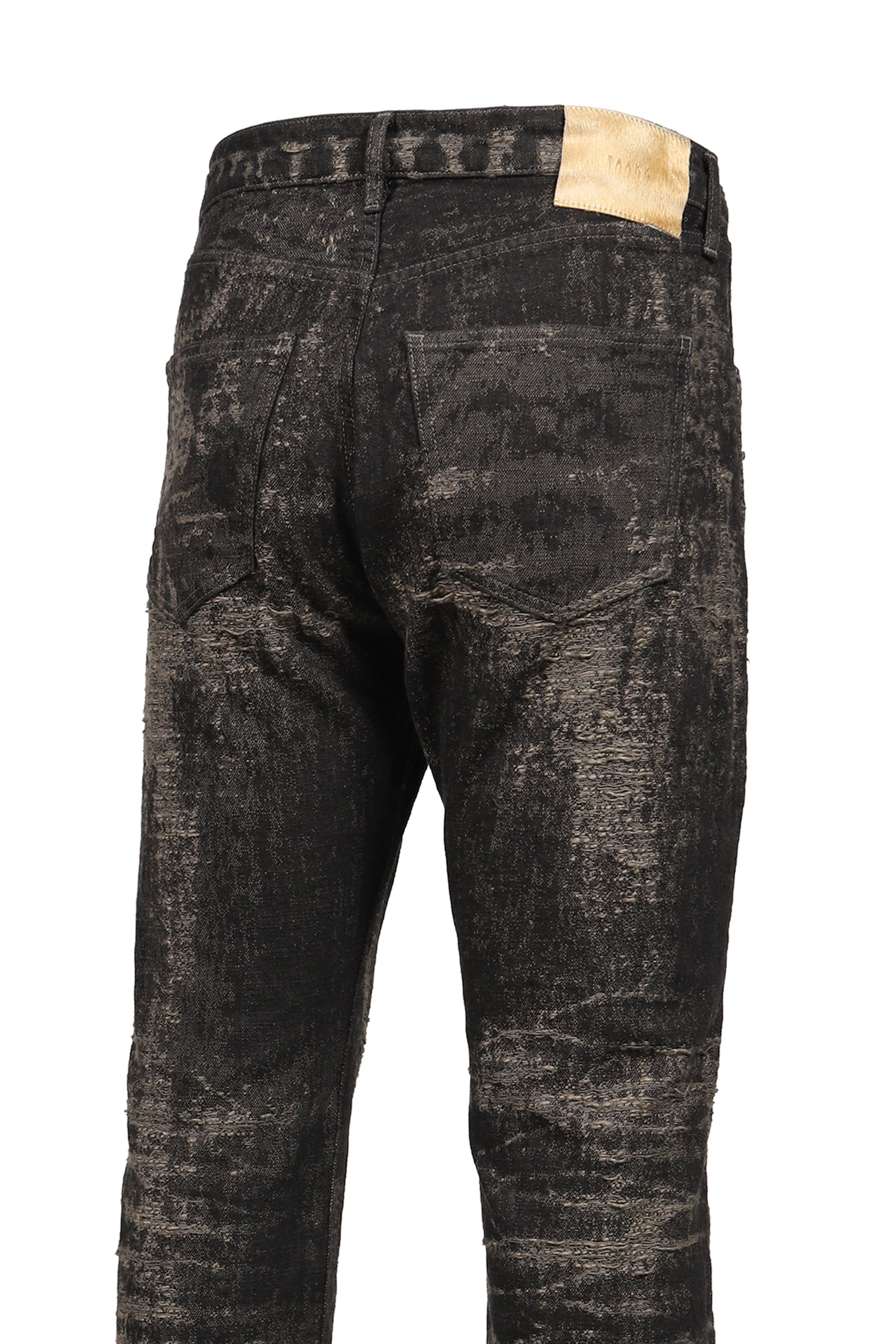 JACQUARD DENIM TIGHT PANTS / GRY