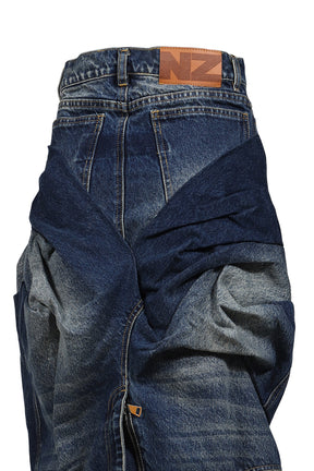 DOUBLE DENIM SKIRT / BLU