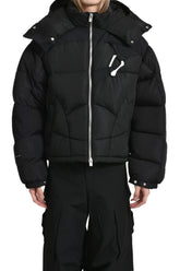 ABSTRACT DOWN PUFFER / BLK