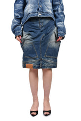DOUBLE DENIM SKIRT / BLU