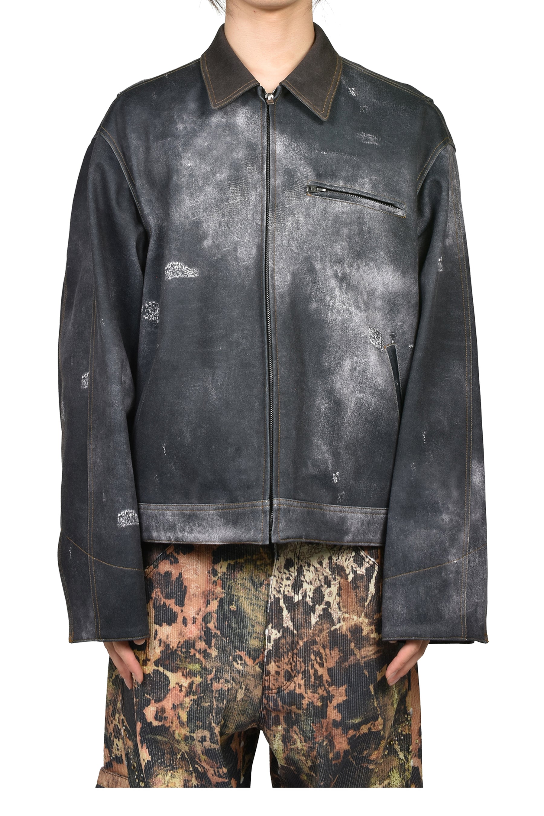 BLACK TROMPE L'OEIL DENIM JACKET / BLK