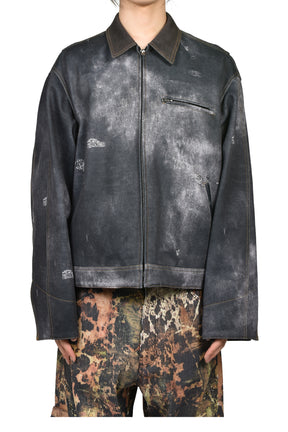 BLACK TROMPE L'OEIL DENIM JACKET / BLK