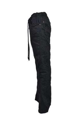 HOME FLARE JEANS WITH DAMAGE PANTS / BLK