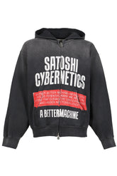 CYBERNETICS ZIP UP HOODIE / WASHED BLK