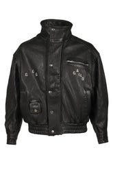 THE COMMISSION LEATHER BOMBER JACKET / BLK