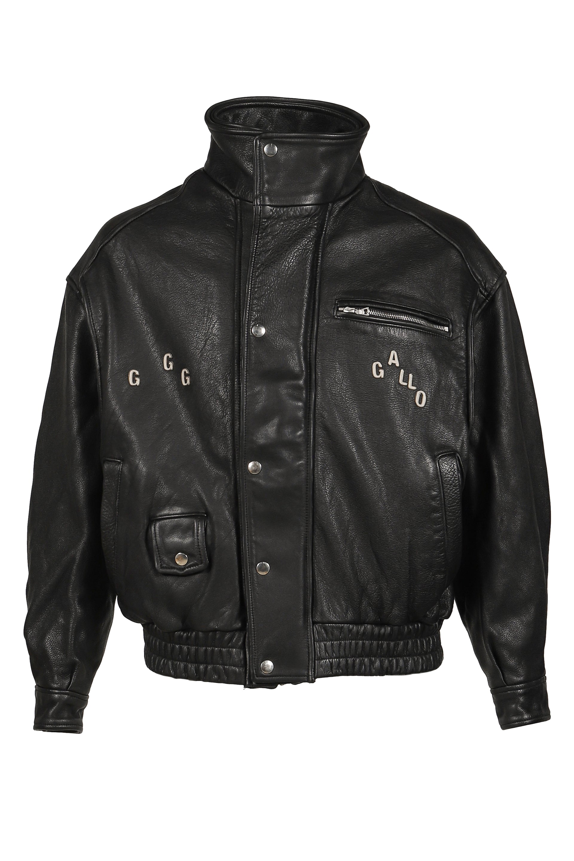 THE COMMISSION LEATHER BOMBER JACKET / BLK